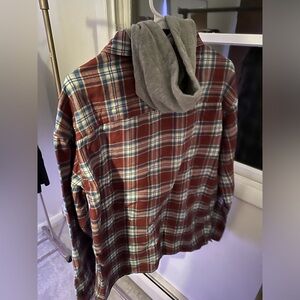 American eagle button up hoodie flannel